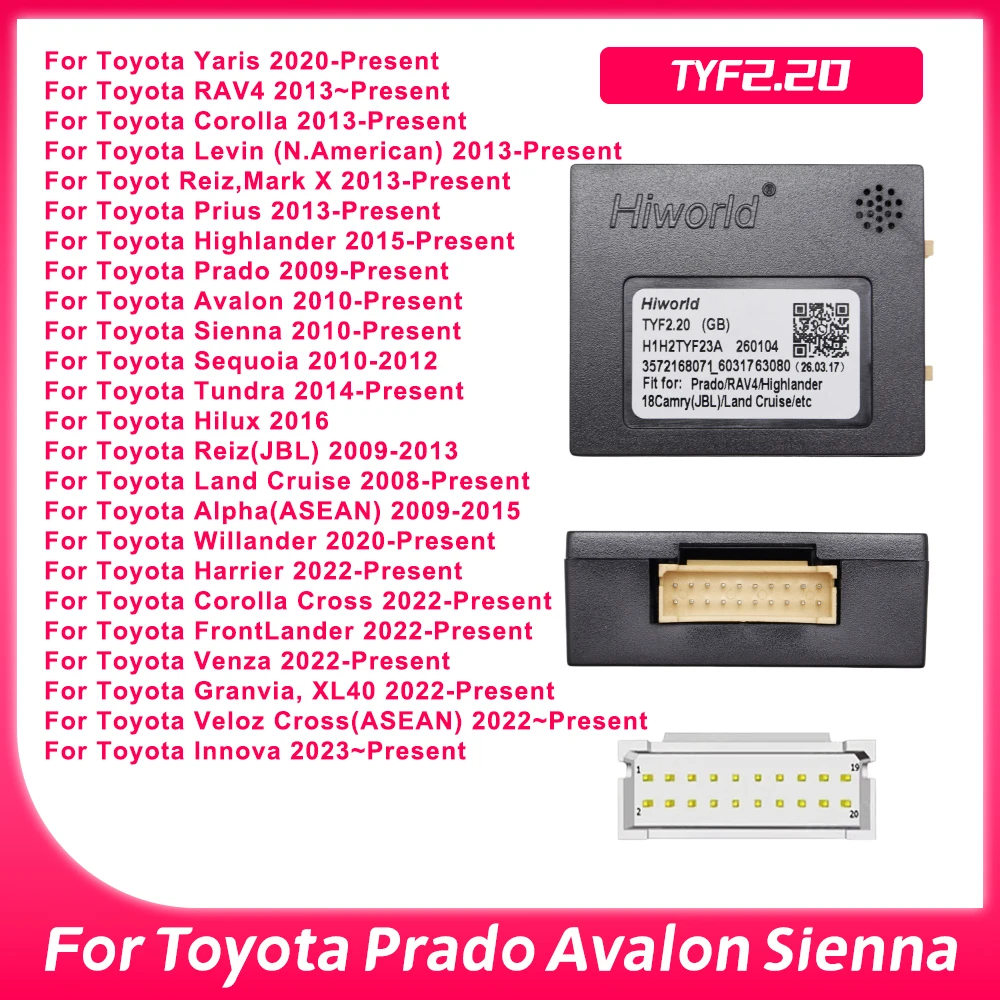 Фото Декодер Hiworld TYF2.20 Canbus для Toyota Corolla, Hilux, Land Cruiser, Alphard, Willander, Granvia, Prado, Avalon, Sienna, Sequoia, Tundra №1