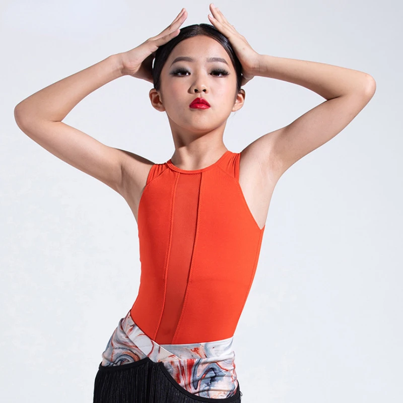 Детский топ для латиноамериканских танцев летнее Боди без рукавов Cha