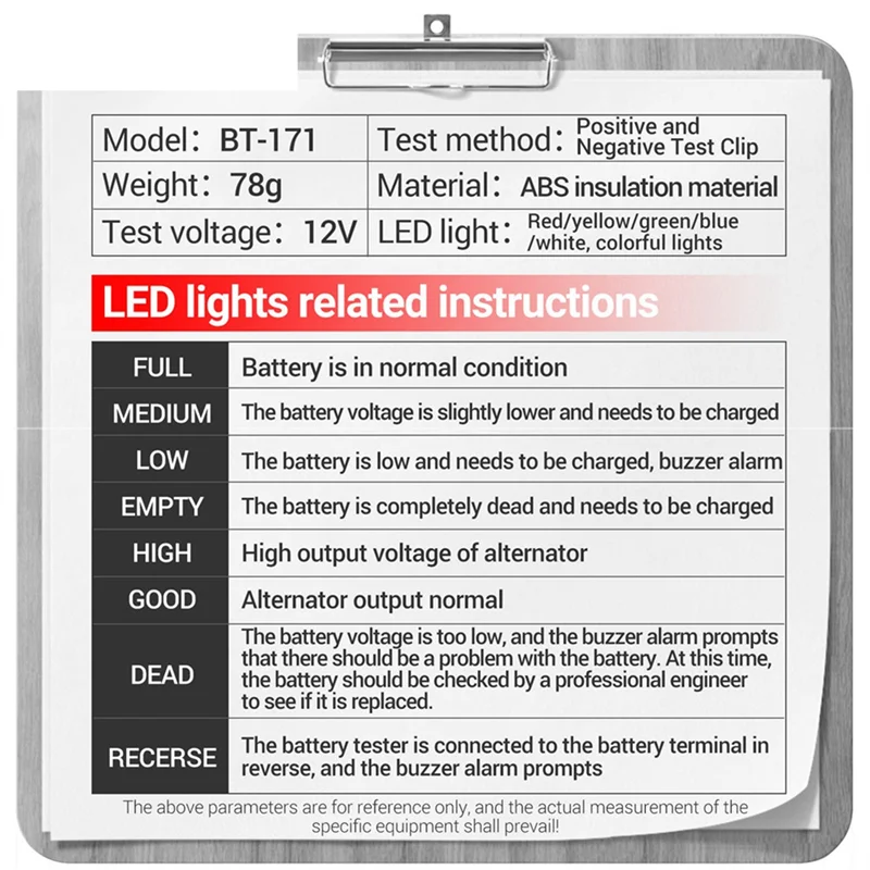 Тестер батареи ANENG инструменты для диагностики автомобиля анализатор 12 В