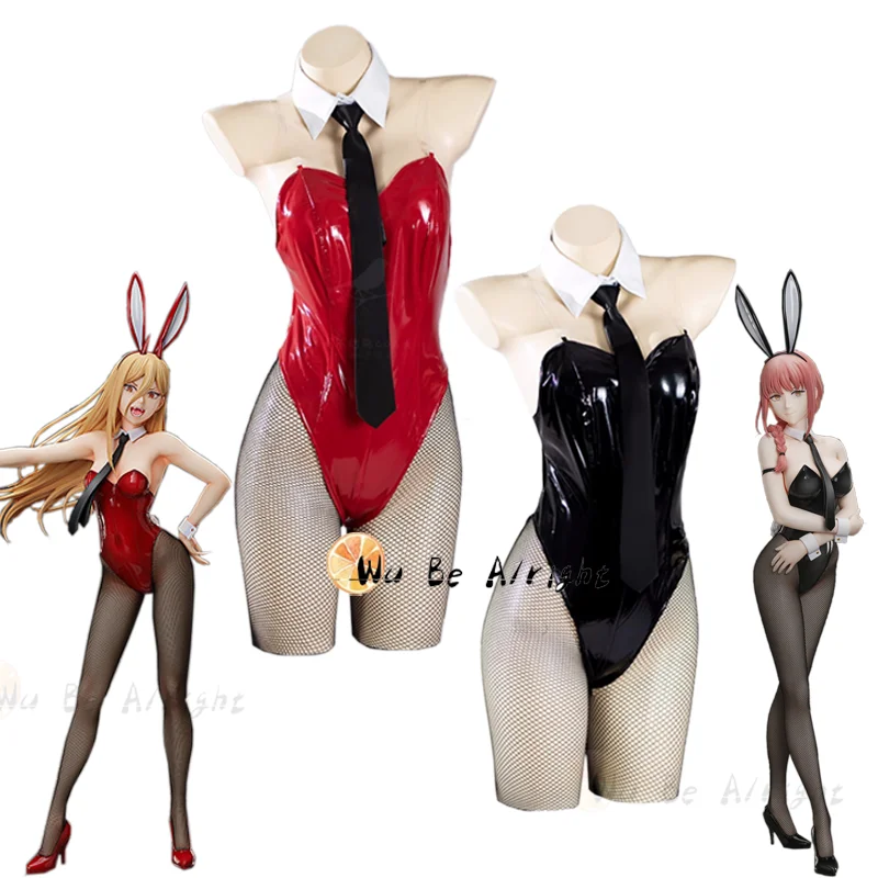 

Anime Chainsaw Man Power Makima Cosplay Costume Bunny Girl Sexy Role Play Wig Shoes Halloween Carnival Party Outfit Game Props