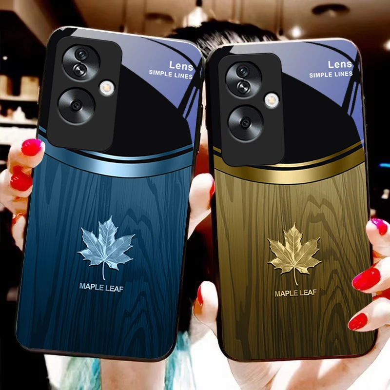 Древесно-кленовый лист для Oppo A79 5G 58 78 74 60 4G Reno 11F Realme GT 6 11 Note 50 10 C55 X2 черное