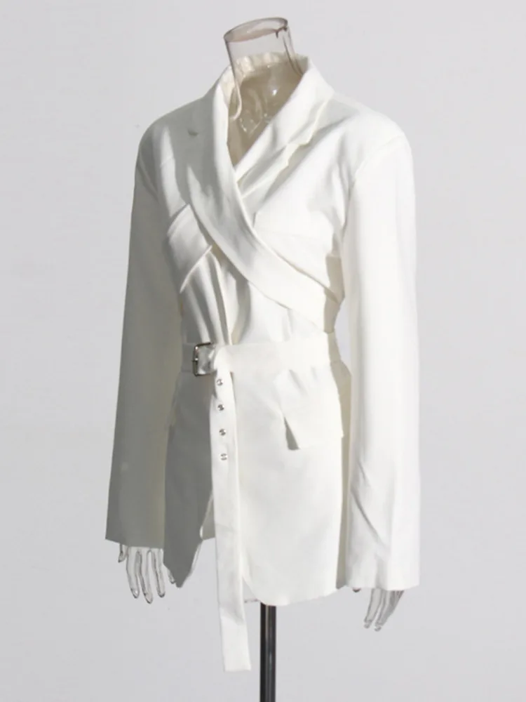 Женский однобортный Блейзер ZMEENNA модный дизайнерский однотонный блейзер с