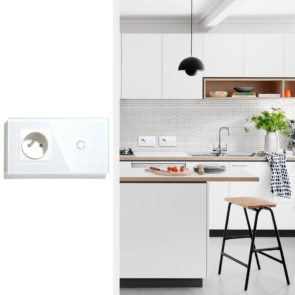 Французская настенная розетка выключатель света на 1/2/3 клавиши с 1 направленной