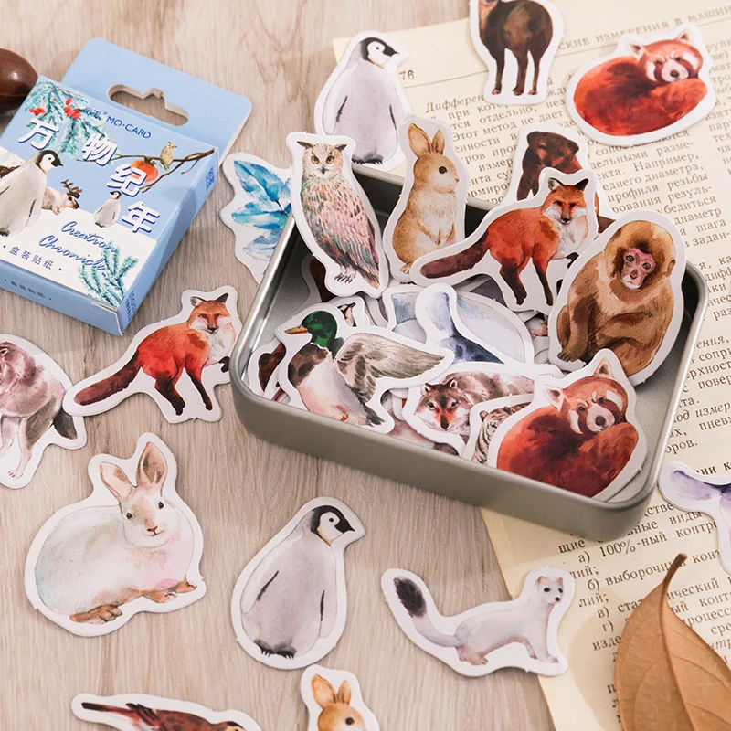 46pcsStickers Cartoon Monkey Raccoon Scrapbook Sticker Anime Pack for Skateboard Phone Guitar Car Laptop Bicycle Fridge Kid Toys