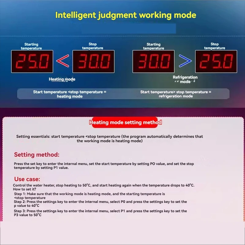 Профессиональный цифровой светодиодный регулятор температуры W3002 12 В 10 А