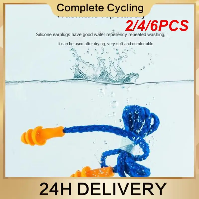 

2/4/6PCS Anti Noise Earplugs Ergonomic Design Noise Reduction Rate 25db Ear-defender Swimming Equipment