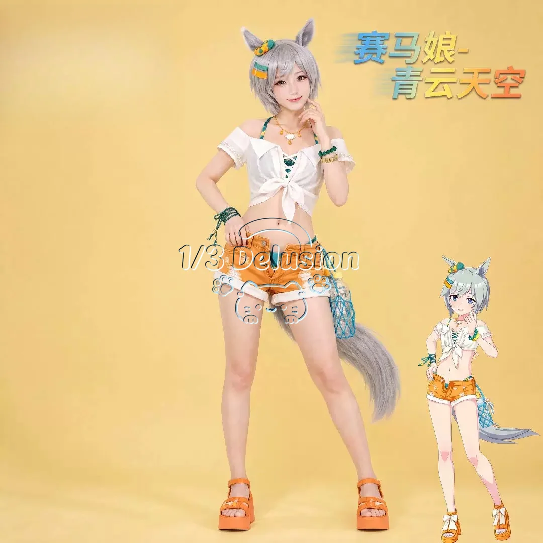 Фото Серия аниме-игр: Uma Musume Pretty Derby Seiun Sky Косплей-костюм для женщин, летний купальник, наряд 1/3Delusion №2