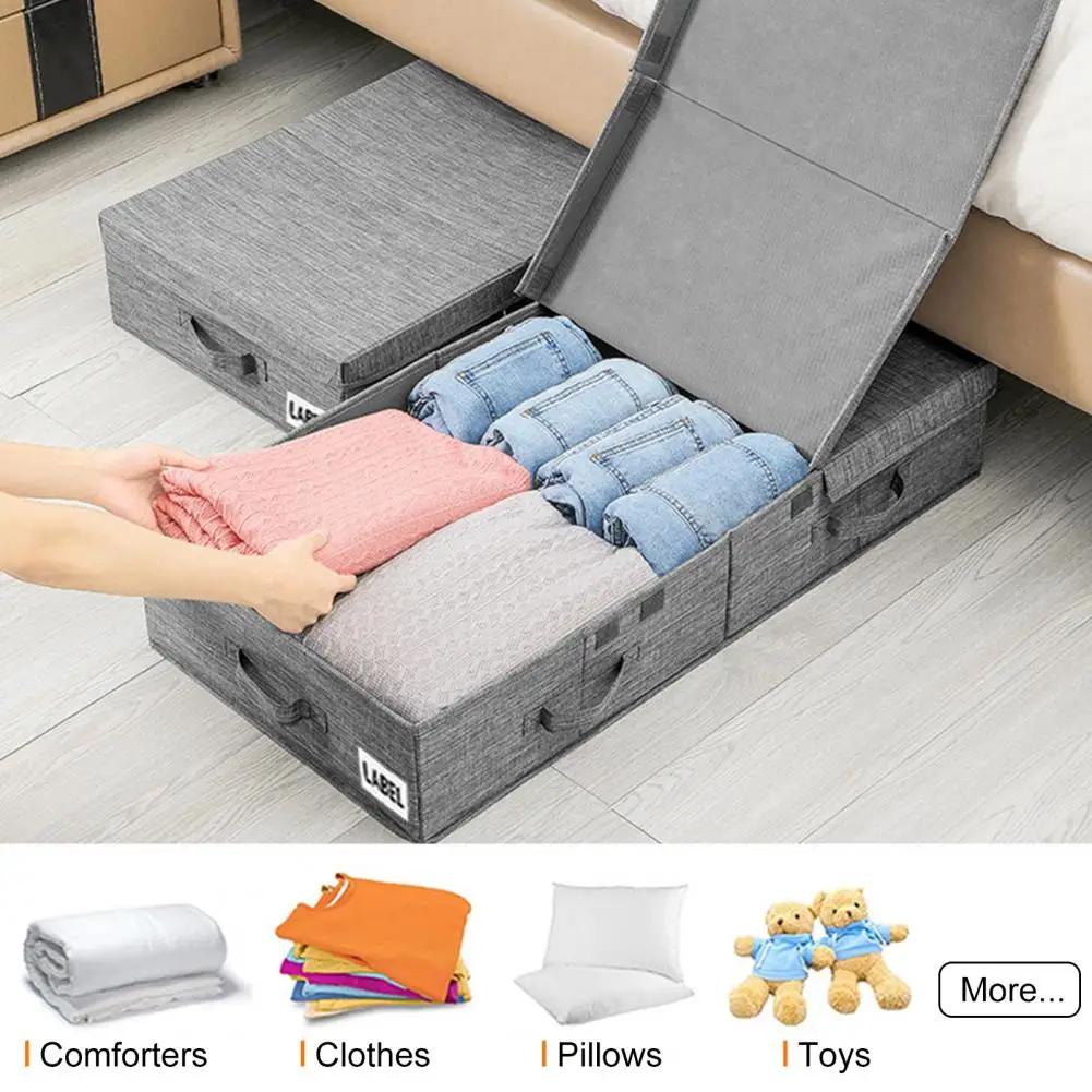 

Storage Box Space-saving Anti-Dust Damp-proof Foldable With Lid Clothes Shoes Blanket Underbed Storage Container Bedroom Supply