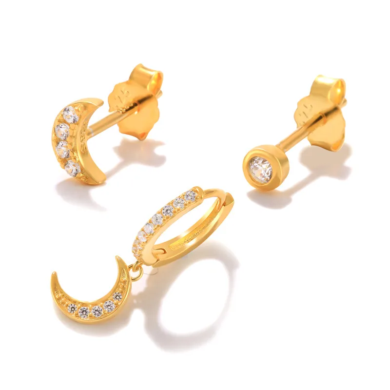 

CANNER Ins Moon Aros Plata 925 Mujer Earring For Women Stud Earrings Piercing Oreille Pendientes Niña 2022 Trend Jewelry Gift