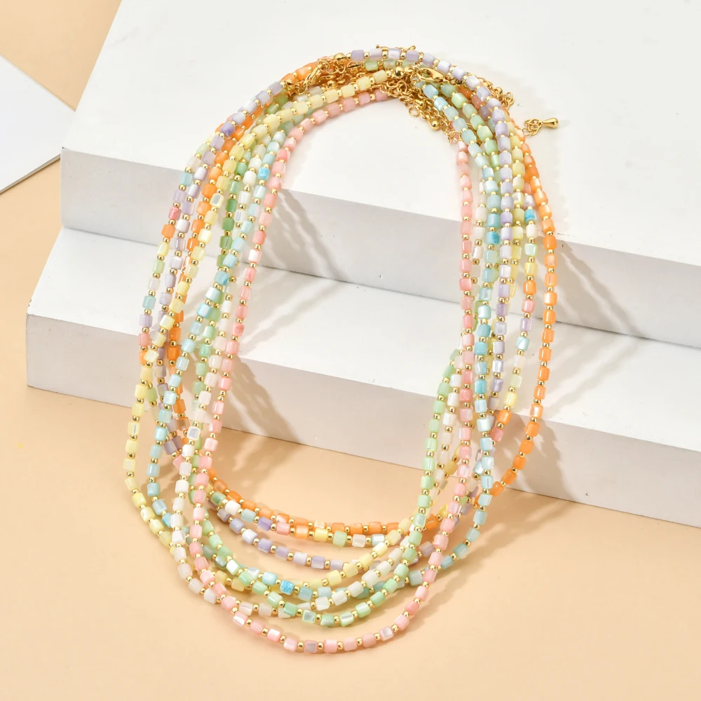 

ZMZY New Color Bead Choker Necklace For Women Bohemian Shell Necklace Female Fashion Beach Collier Jewelry