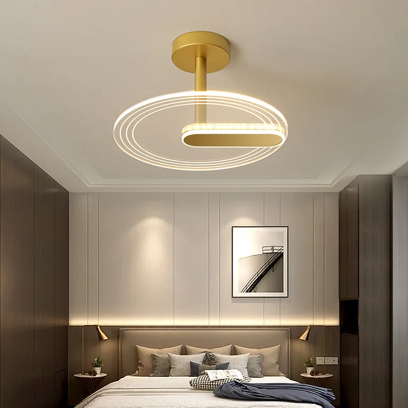 Modern Ceiling chandelier LED Lamp For Living Room Bedroom Study Room black gold color surface mounted chandelier Deco AC85-265V