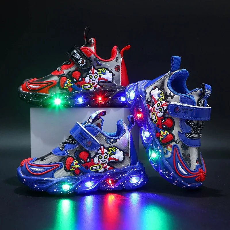 Lovely Cartoon Children Casual Shoes Disney Cute LED Lighting Kids Sneakers Infant Tennis High Quality Boys Shoes Toddlers enlarge