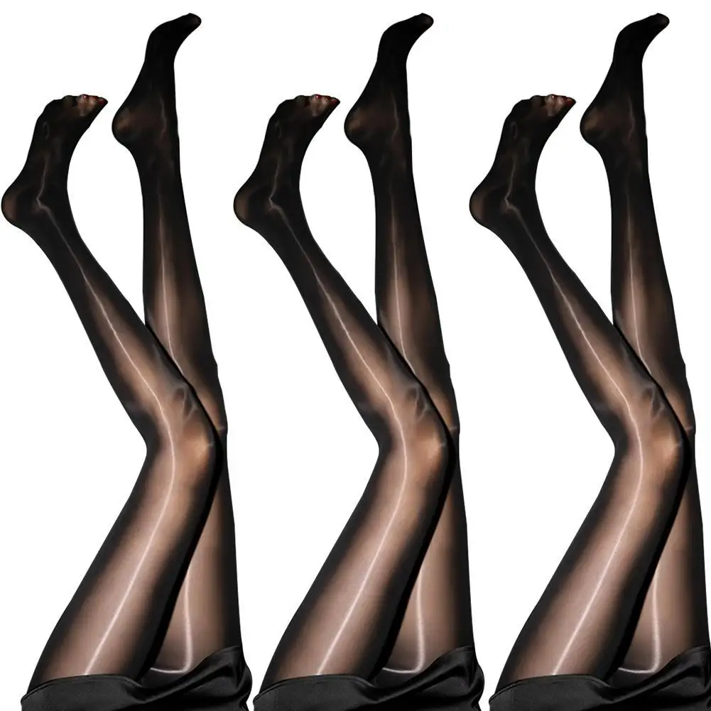 

8D Crotchless Elastic Magical Body Stockings Glitter Pantyhose Anti Hook Sexy Oil Open Crotch Shiny Tights Gloss Tights