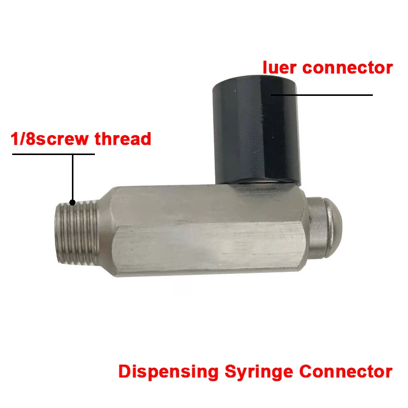 1/8 Dispensing valve joint glue water filling joint metal luer connector syringe adapter