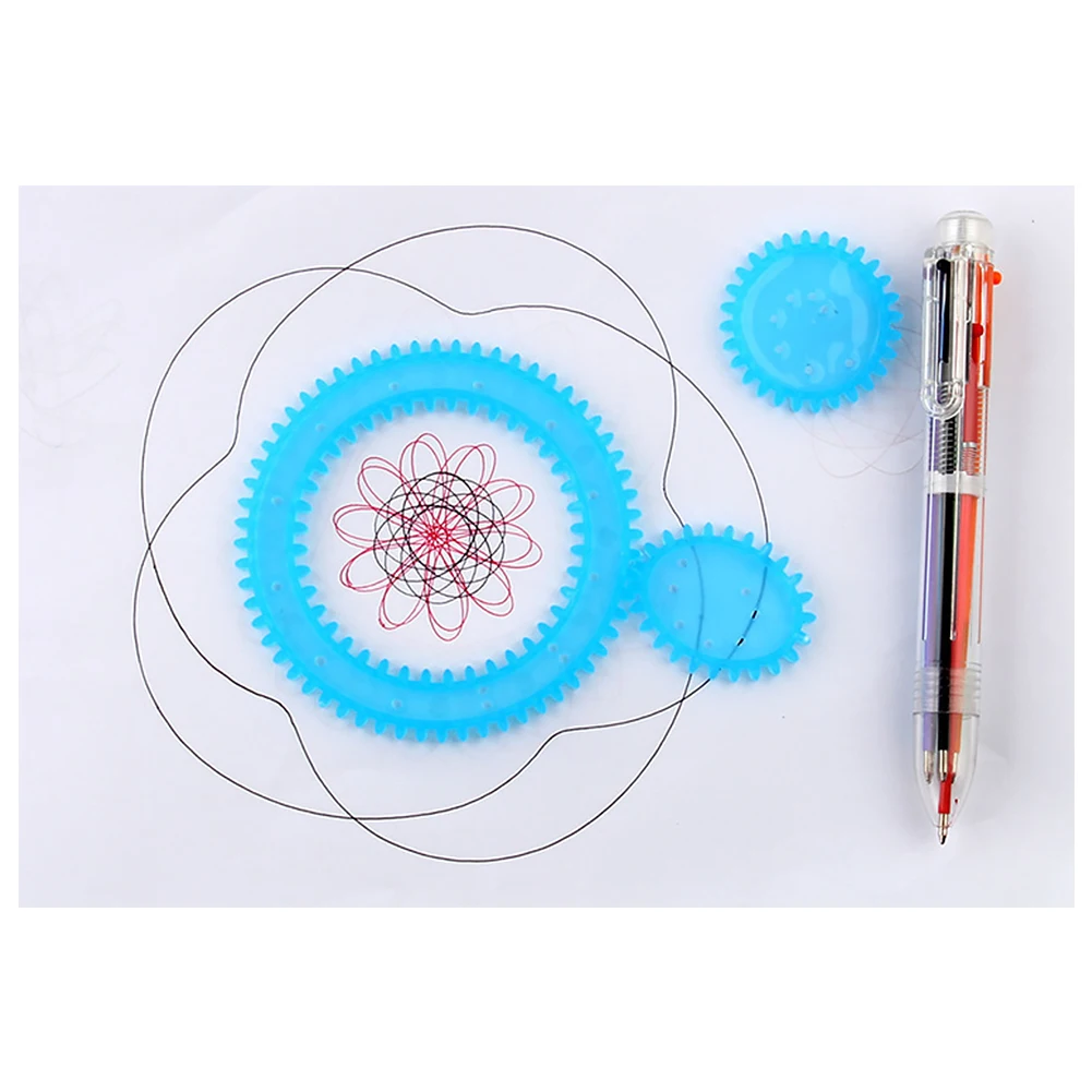 

Painting Wheels Drawing Toys Set Interlocking Gears Ruler Children Gift Early Learning Geometric Accessories Spiral Educational