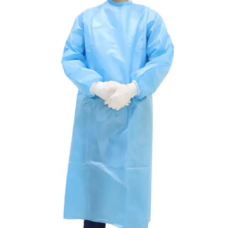 

918A 10 Pack Blue Disposable Isolation Gown Protective Isolation Gown Clothing FluidResistant Impervious