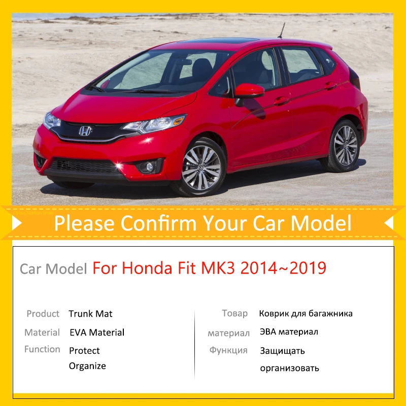 Коврики в багажник автомобиля для Honda Fit Jazz MK3 GK GH GP 2014 2015 2016 2017 2018 2019 задний лоток
