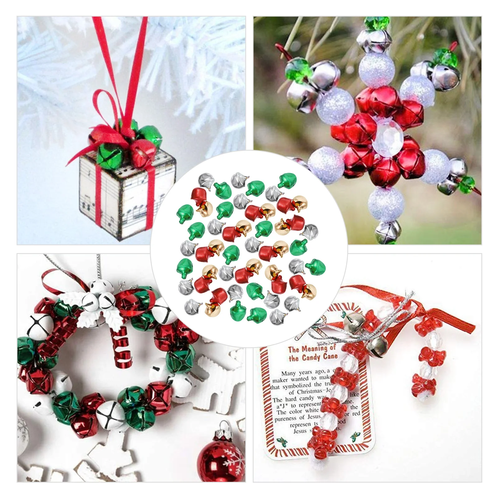 

Bellschristmas Bell Hand Tree Jingle Charms Wreath Metal Ornaments Children Jewelry Crafts Micro Making Decoration Stick Ringing