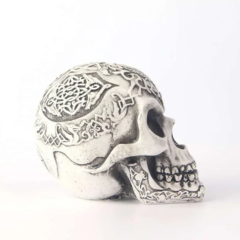 Vilead Резная Голова человека Череп статуя из смолы ремесла реквизит фильма