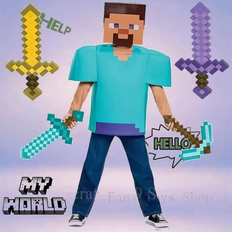 45-сантиметровый игрушечный меч Стивена из игры Minecraft с дизайном синего алмаза, пластиковая игрушка, прекрасный подарок на день рождения или для косплея. (art.: 3920dcfe2fb4c) - 3920dcfe2fb4c