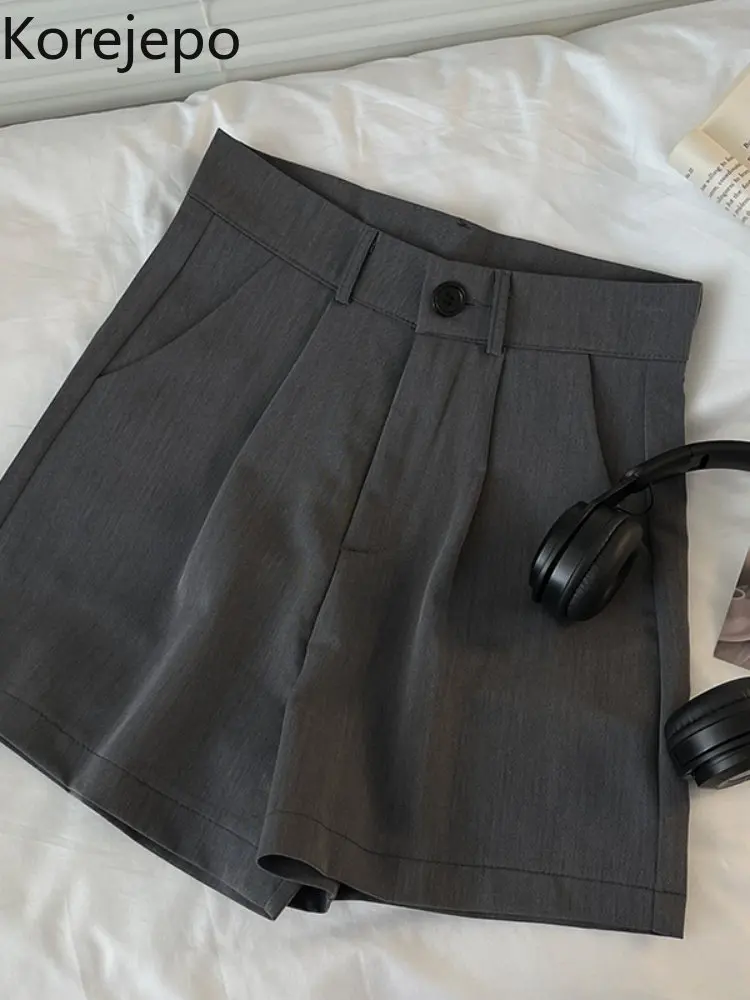 

Шорты женские трапециевидные с завышенной талией, на весну-лето, 2022