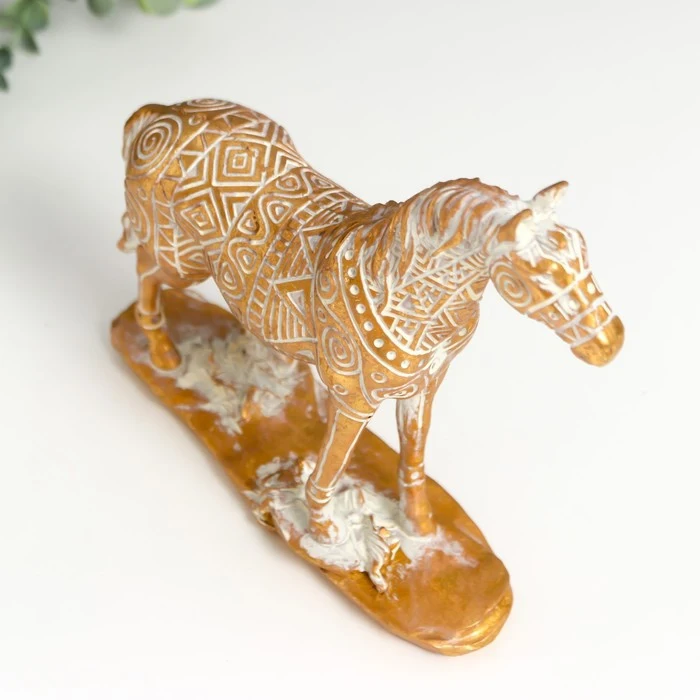 Сувенир полистоун &quotЛошадь&quot геометрические узоры золото 19х20 5х5 2 см 7822867 |