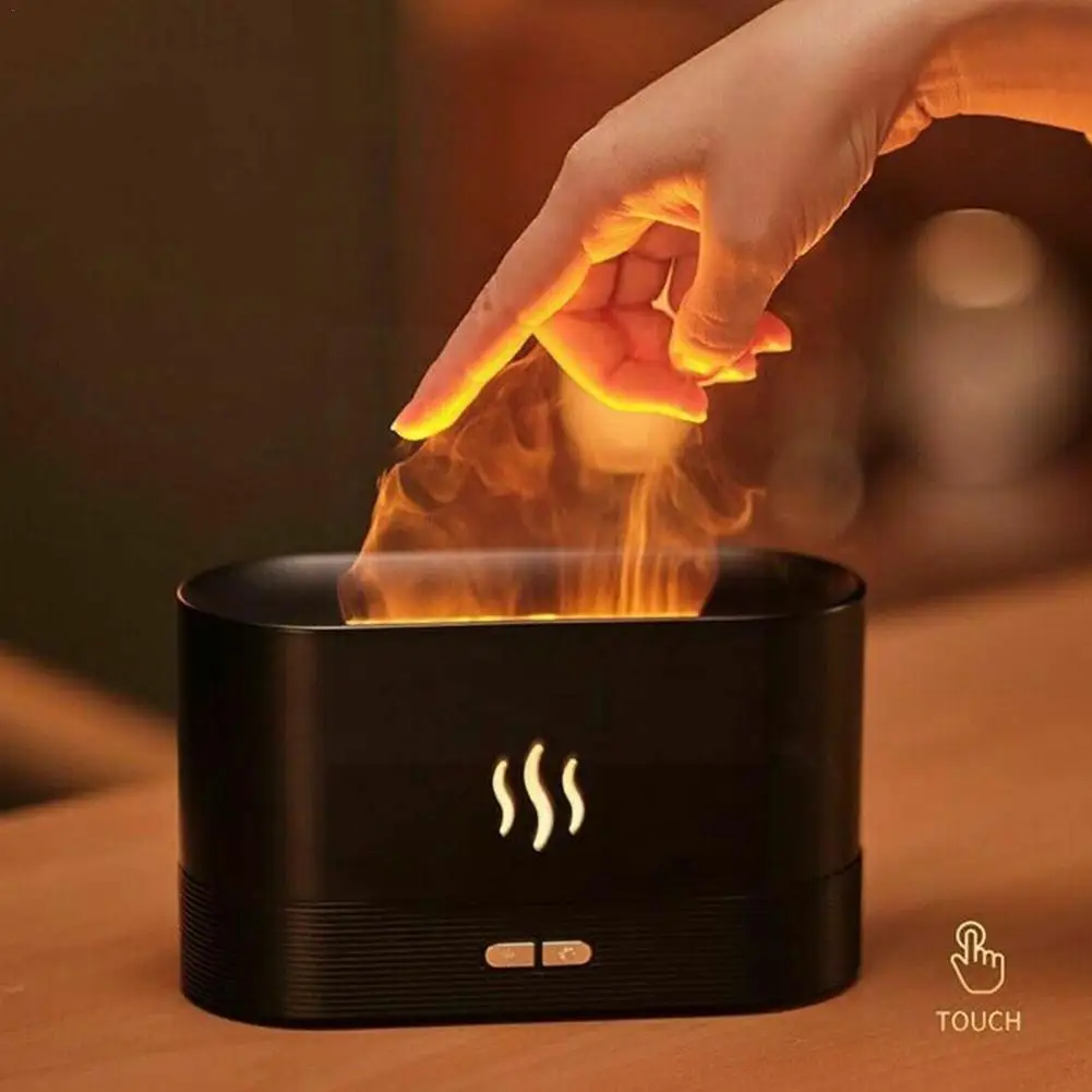 

200ml Usb Humidifier Simulation Flame Essential Oil Sleep Diffuser Sooth Atomizer Air Home Automatic Freshener Office R1n6