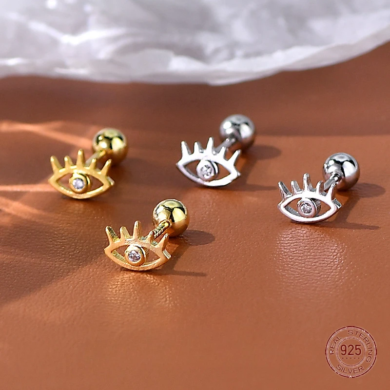 

Серьги-гвоздики из стерлингового серебра 925 пробы с винтом турецкого зла для девушек милые корейские модные женские чувственные дизайнерские серьги ювелирные изделия для пирсинга
