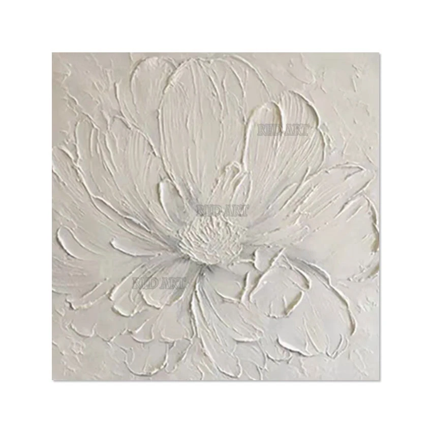 

Office Decor Large Peony Flower Texture Oil Painting Canvas Wall Picture Unframed Handmade Knife Luxury Artwork Showpieces