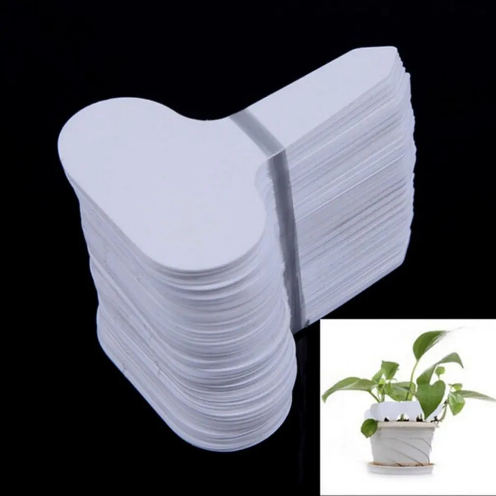 

100Pcs Plastic T-type Garden Tags Ornaments Plant Flower Label Nursery Thick Tag Markers For Plants DIY Garden Decoration Tools