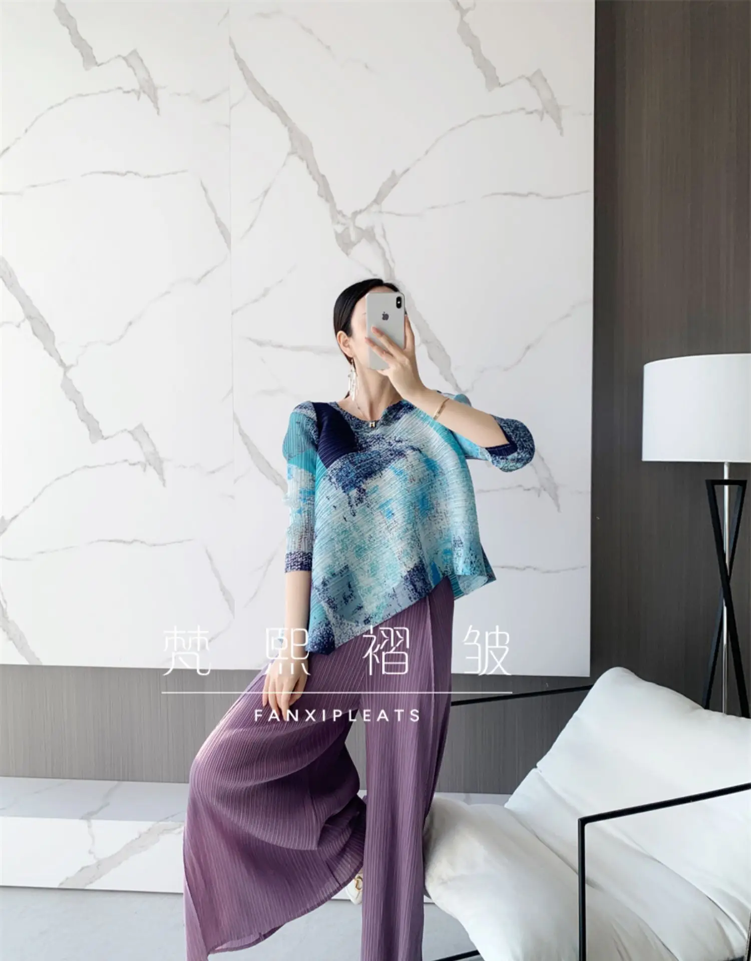 Лидер продаж модные Асимметричные футболки миаке с круглым вырезом и три