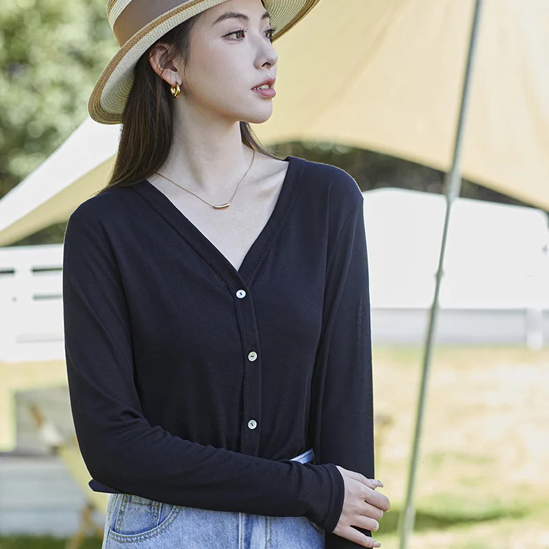 Солнцезащитная одежда Женский Летний Тонкий короткий вязаный кардиган из