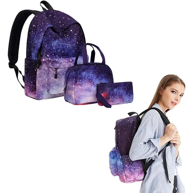 

Schoolbag Backpack Set Large Capacity Starry-Sky Bookbag Set School Bookbag For Men Women Boys Girls Picnics Camping Hiking