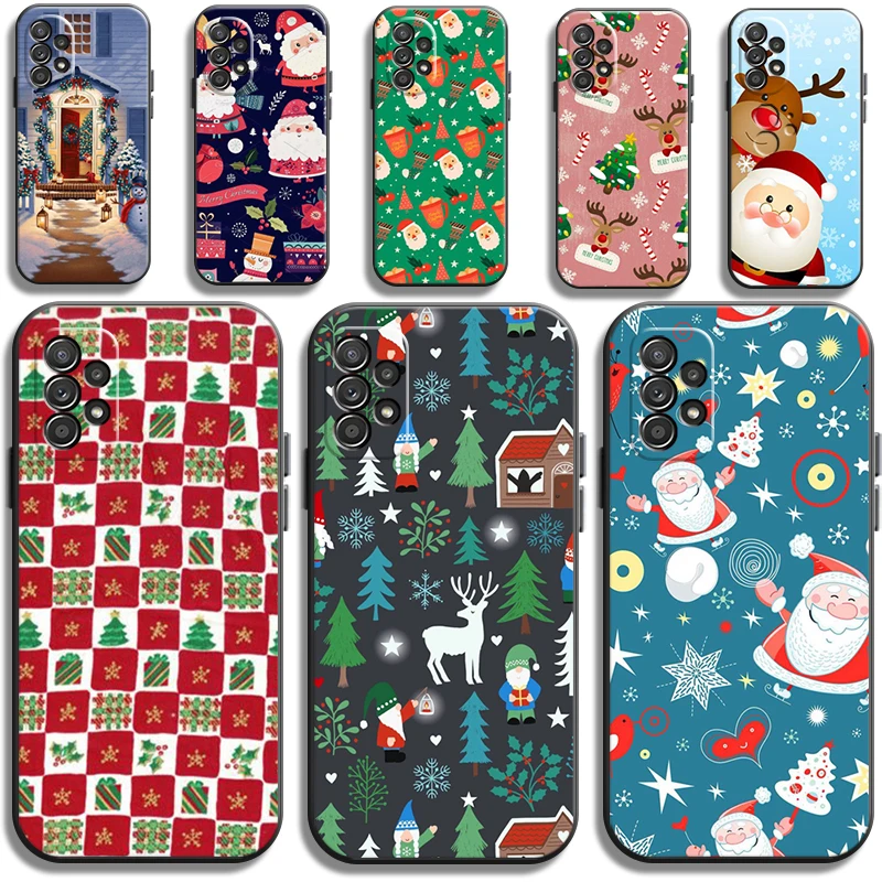 

Christmas Happy Phone Cases For Samsung Galaxy M11 12 S8 S9 S10 S20 S20FE S21 S21Plus S21 UItra Soft TPU Back Cover Coque