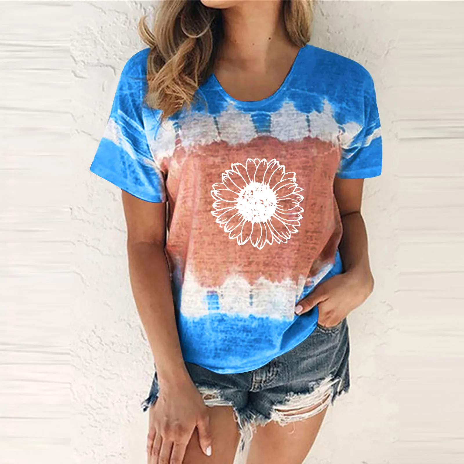sunflower tie dye shirt