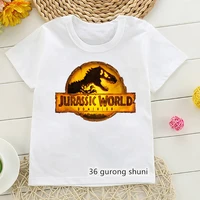 2022 new movie show jurassic world dominion printed childrens clothing tshirt cute jurassic dinosaur tshirt summer boys tops