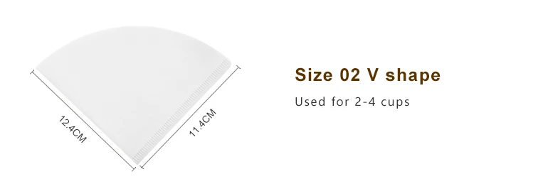 

Одноразовые бумажные фильтры для кофе TIMEMORE V-образные 50 шт