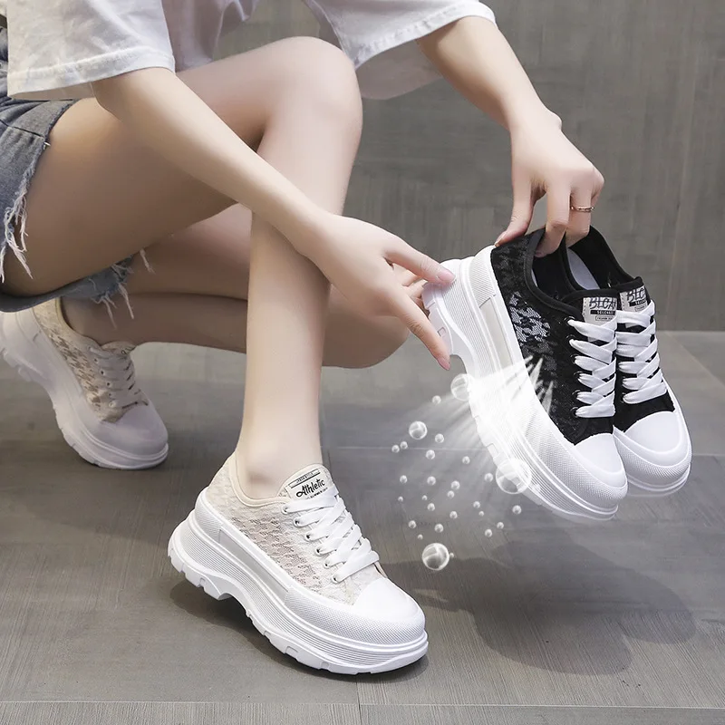 

Woman Designer Shoes Platform Mesh Breathable Fashion Casual White Shoes Woman Summer Sneakers Running Shoes Sports Travel