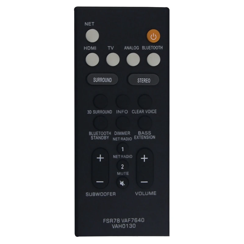 

1 Piece Remote Control Replacement FSR78 VAF7640 Accessories For Yamaha Sound Bar Speaker ATS-1080 YAS-108 ATS1080 YAS108