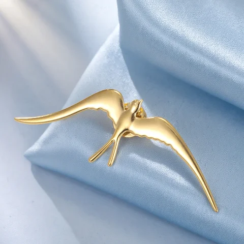 Dawapara Винтажная брошь ласточка из нержавеющей стали