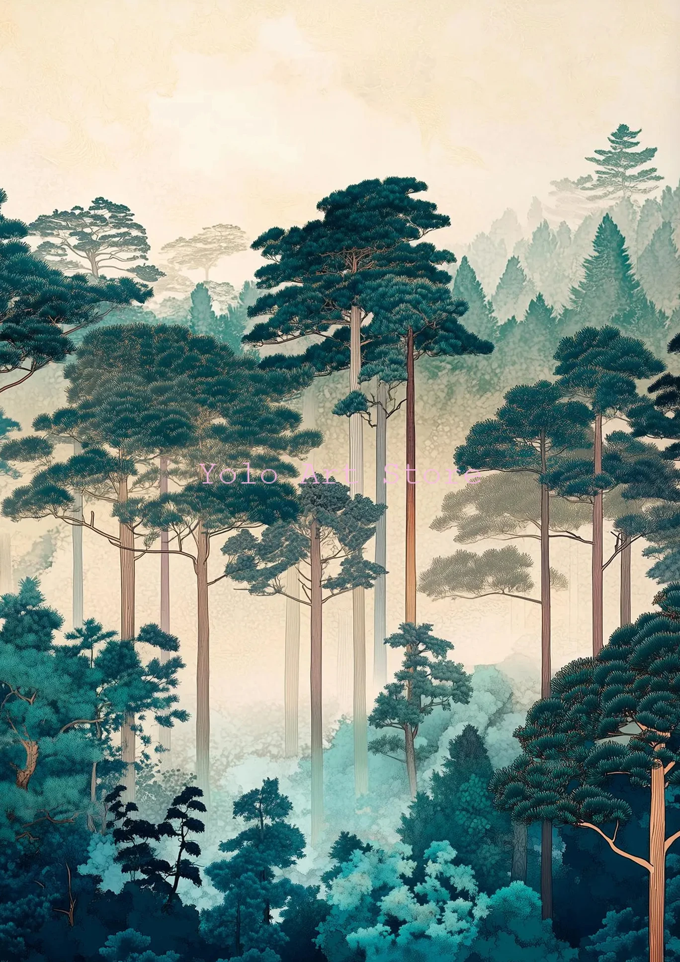 

Печать на холсте "Японские животные в ванне", классический стиль