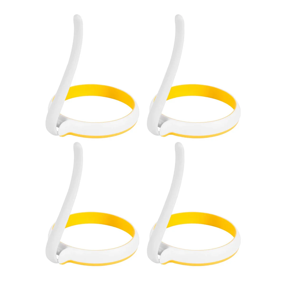 

4 inch Silicone Fried Egg Rings Set, 4-Pack, Round Mold for Pancakes, Breakfast Sandwich, Nonstick Egg Ring for Frying