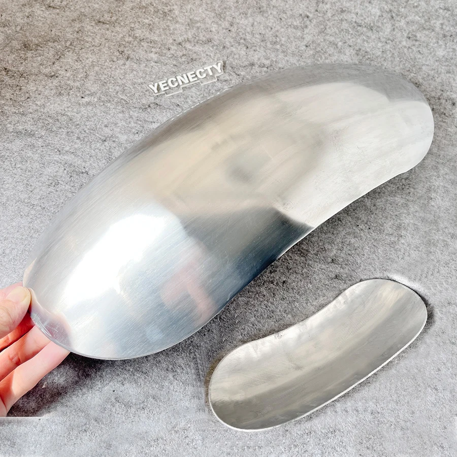 

Неокрашенное серебристое металлическое мотоциклетное короткое переднее крыло в стиле ретро, универсальные мотоциклетные Брызговики для мотоциклистов Benelli Triumph Ducati