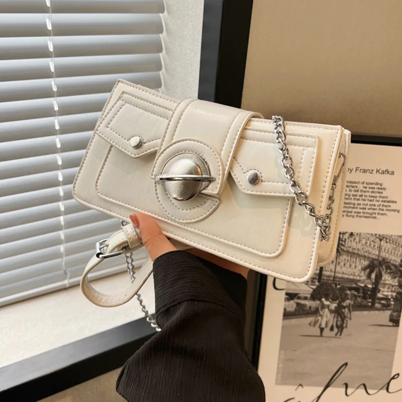 

Модные летние однотонные сумки-мессенджеры через плечо с замком, роскошные кожаные женские сумки, цепи, женская сумка на плечо, женские кошельки, сумка