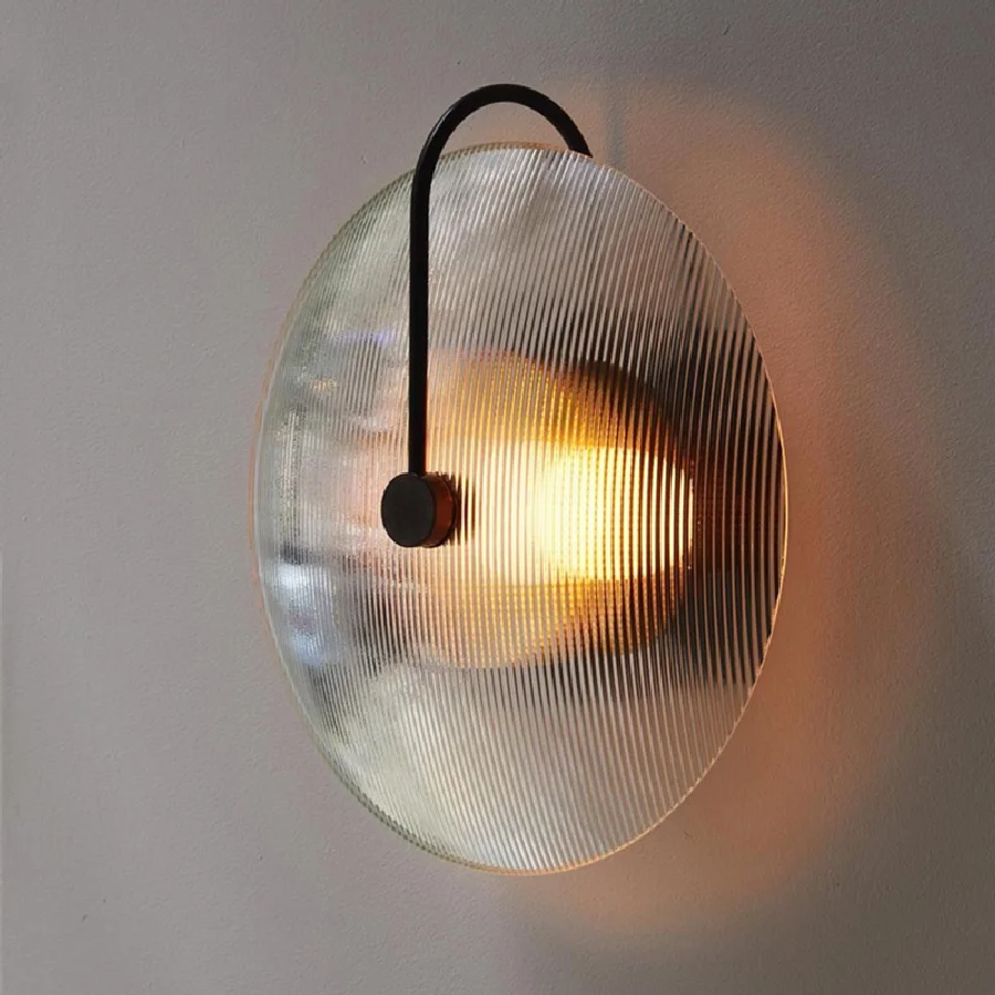 

Modern Glass Screw Thread Wall Lamp Art Bedside Sconce Iron Corridor Aisle Background Villa LED Decor Wall Lamp Loft Stair Light