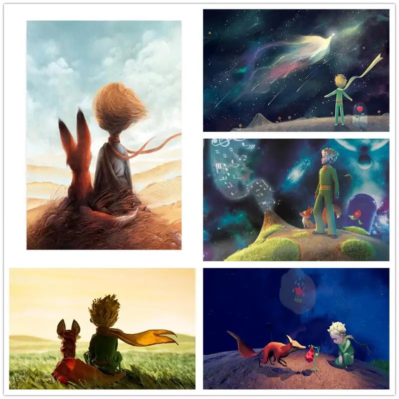 

Anime Diy Diamond Painting The Little Prince and The Fox Cartoon Mosaic Posters Full Drill Diamond Handicraft Embroidery Gifts
