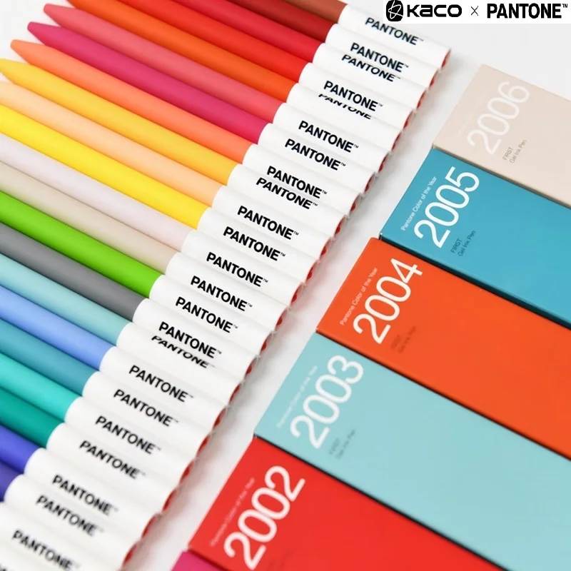 Фото Гелевая ручка KACO First Love Heart PANTONE 0,5 мм, гладкая ручка для письма, тонкая точка, двойной шариковый наконечник, фирменные кавайные вращающиеся ручки, студенческий подарок №2