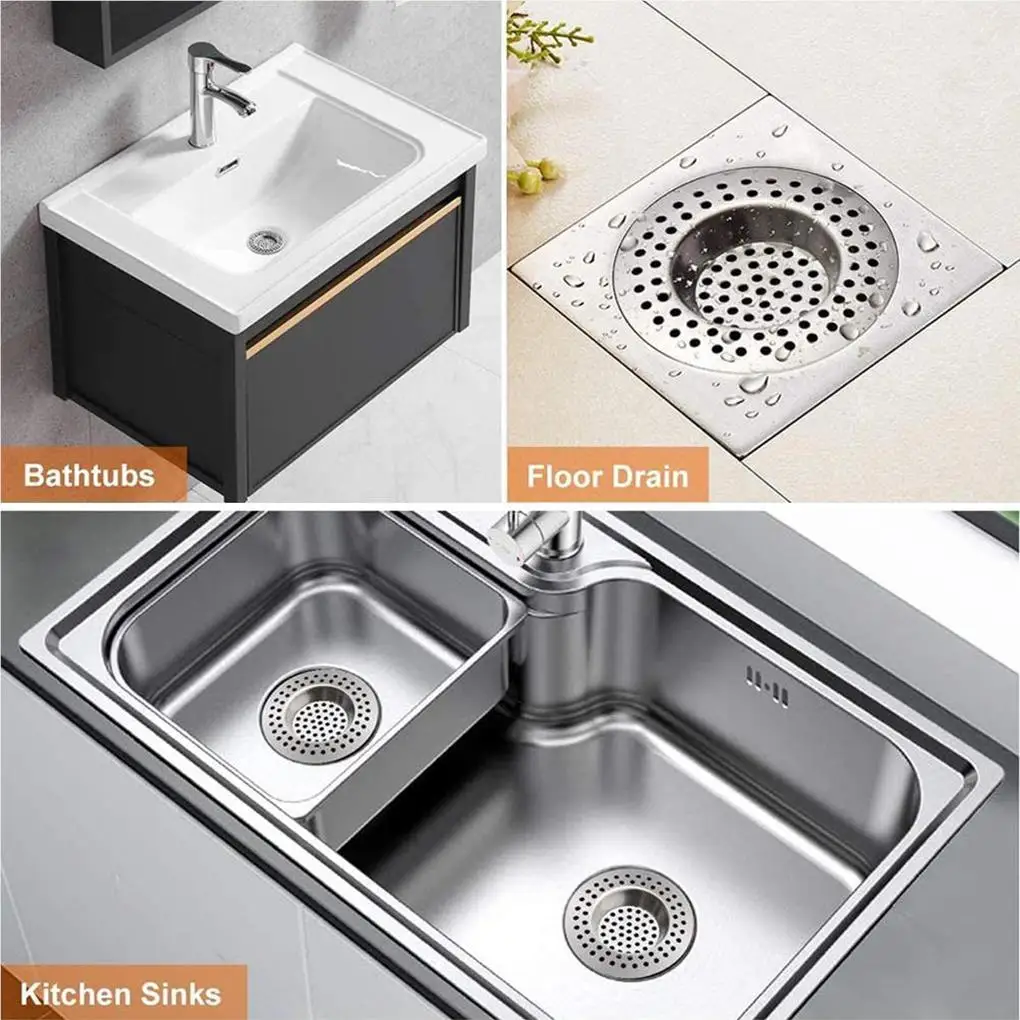 

4 Pieces Sink Strainer Bathroom Filter Hair Catcher Anti-clogging Cover