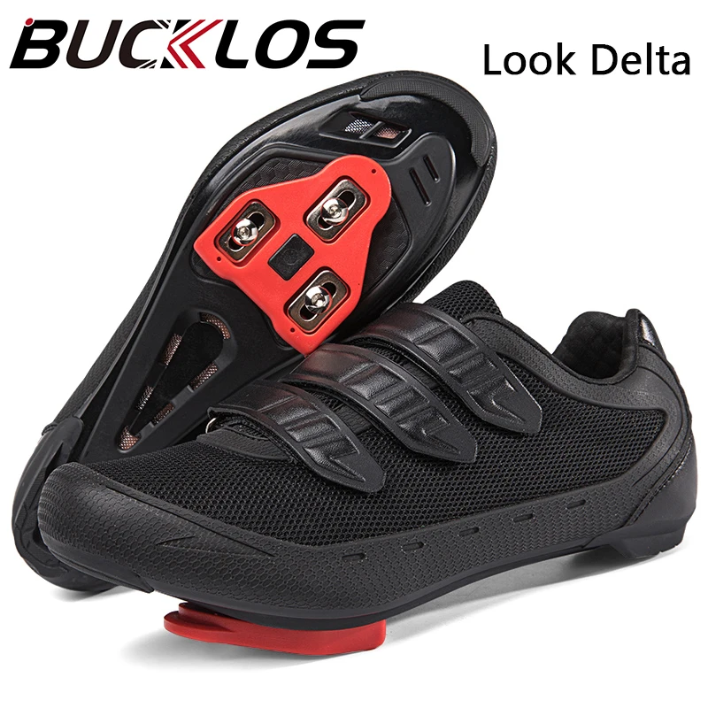 

BUCKLOS Men Cycling Sneaker Fluorescence Road Cycling Shoe Universal Mtb Shoes 39-46 Road MTB Bike Shoes with LOOK DELTA Cleats