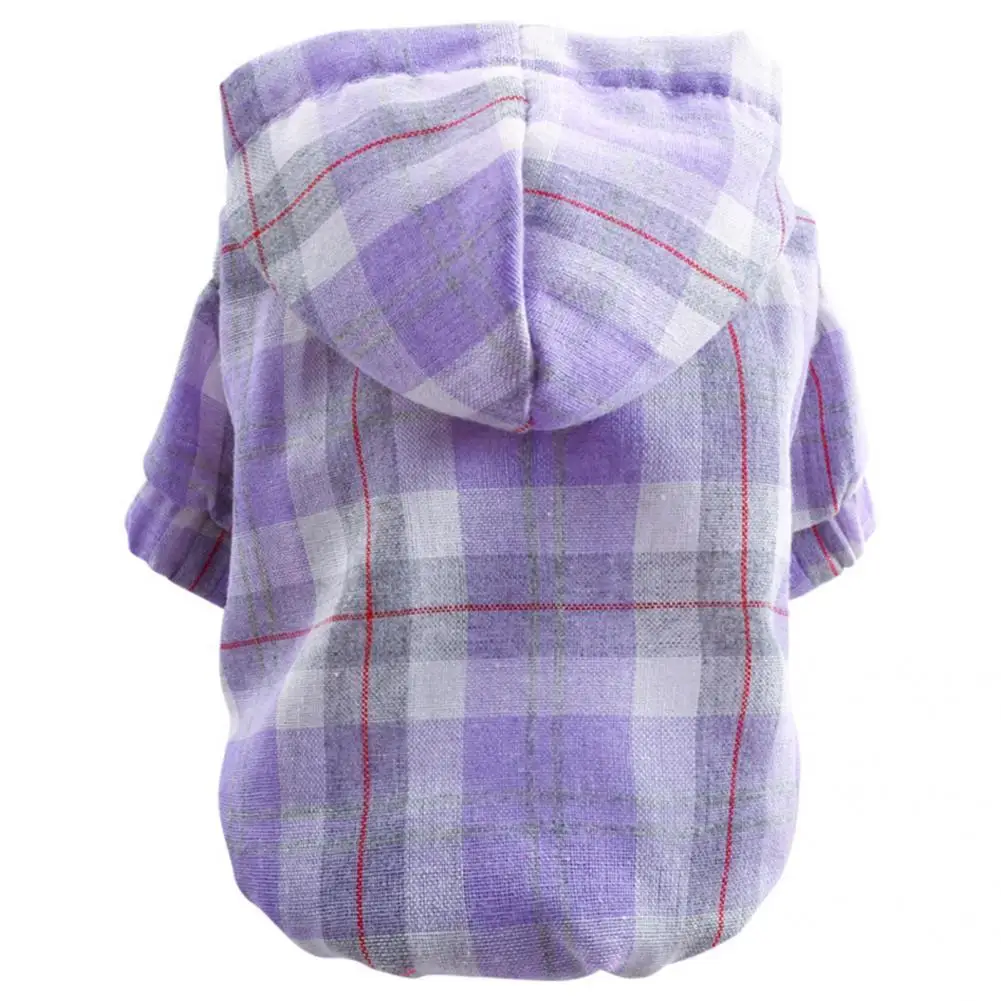 

Pet Hoodie Classic Lightweight Soft Soft Classic Plaid Basic Dog Clothes for Outdoor Pet Clothes Dog Jacket